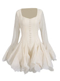 Sexy Famous Short Group 2025 New Fashion Niche Splicing Mesh Folds High-End Feel Dress Women's Summer 68HZ