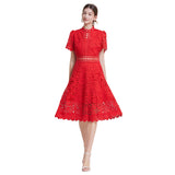 Temperament-Éí-In-So-Potted Lace Dress 2025 Spring/Summer New French High-End Squeer Hook Water-Soluble Lace Dress 68HZ