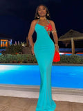 New High-End Women's Sexy Collar With Wrapped Chest Solid Color Hanging Neck Dress Sea Starfish Decorative Dress Dress 68HZ