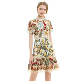 2025 Summer New Women's Round-Neck Short-Sleeved Embroidered Fashion Dress 68HZ