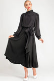 2025 Spring And Summer Women's New Sexy Irregular Collar Long Sleeves Long-Sleeved Puffy Green Dress Dress Dress 68HZ