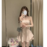 New Birthday Dress Gentle Wind Pink Irregular Hem To The Waist Sexy Skirt With Thoracic Dress Dress Woman 68HZ