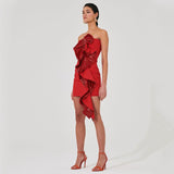 New Sexy Braided Small Dress Short Dress High-End Women's Decorative Glided Ribbon Dress 68HZ