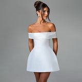 YL24465 Autumn 2024 New Sexy Dress Temperament One-Word Shoulder-To-Shoulder Dress Woman 68HZ