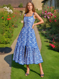 Seaside Holiday Style Embroidered Dress Women's Dress 2025 New Sling Skirt High Waist Hollow Design Dress 68HZ