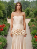 2025 Spring Collared Braid Slim Three-Dimensional Flowers With A Hip Bandage Dress Woman 68HZ