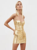High-End Women's New Sexy Body-Wrapped Breast-Wrapped Sling Skirt Dress With Wrinkles And Hips Skirt Banquet Dress 68HZ