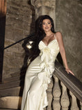 Sexy Famous Sling Suit V Collared Back Ribbon Ribbon Dress Romantic Dating Island Beach Dress 68HZ
