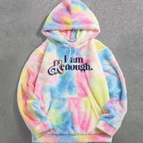 2025 Autumn And Winter New Personalized Street Tweed Lamb Languid Languid Wind Loose Tie Dye I Am Kenough Company 68HZ