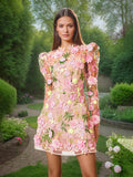 Autumn 2025 New Fashion French Heavy Industry Three-Dimensional Flower Embroidery Long Sleeves Short Temperament Dress Woman 68HZ