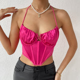 Direct Sales 2025 Fashion New Color Ding Net Fish Bone Strapped With A Deransized Double Folded Small Vest 68HZ