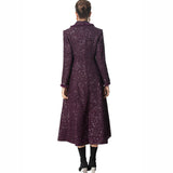 Heavy Industry Wool Long-Sleeved Sleeves Clame Collar Fashion Double Buckle Purple Coat Woman New Spring And Autumn 2025 68HZ