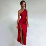 Women's Dress New Dress Sexy One-Shoulder Repair Open-Back Dress Dress Women's Evening Dress 68HZ
