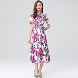Women's Dress 2025 Summer New Collection Of Thin Temperament Print Big Swing Shirt Dress 68HZ