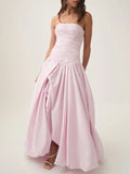 Tea Break French Beautiful Dress 2025 Spring New Breast-Skinny Folding Open Fork Dress Dress Woman 68HZ