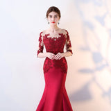 Evening Dress Woman 2025 New Banquet Host Performance Fishtail Long Repair Bride Wedding Toasting Suit 68HZ