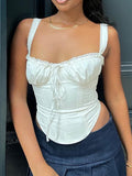 New Women's Lace Splicing Strap Short Irregular Sexy Blouse Tat Lady Sling Vest 68HZ