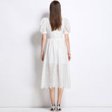 White Dress Female Travel Photo Summer French Hollow High-End Feel Seaside Beach Long Skirt 68HZ
