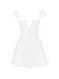 Hottie Sexy Collar Flying Sleeves Out-Of-Back Dress To Close The Waist Thin Small Skirt Pure Lusty Women's Clothing 68HZ