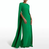 High-Level Famous Wind 2025 New Temperament Elegant Design Feel Hand-Cut Solid Color Long Dress Dress Dress Dress Woman 68HZ