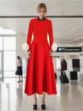 French Temperament Elegant Wind 2025 Spring New Fashion Splicing Three-Dimensional Roses To Thin Dress Women 68HZ