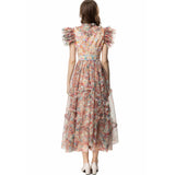 Heavy Industry Lily Lotus Leaf Sleeve Print Dress Long Dress Summer Autumn Women's New 2024 68HZ