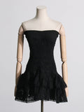 Women's Clothing 2025 Spring New High-End Sexy Hottie T Breast-Wear Dress Body Lotus Leaf Side A-Dress Dress Dress 68HZ