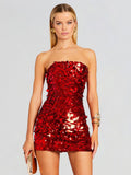 High-End Women's New Sexy Smear Squin Dress High-End Temperament Ass Dress Evening Dress Women 68HZ