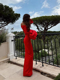 2024 Autumn And Winter Women Fashion Sexy Collar Long Sleeve Flower Sleeve Open Dress Bandage Dress 68HZ
