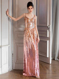 Evening Dress Dress Dress Women Senior Sense Flashing Slings Bridal Banquet Host High-End Light Luxury Niche 68HZ