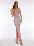 Women's Sexy Out-To-Shoulder Chest Clairvoyant Dress Dress Dress Dress Girl 68HZ