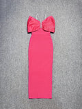 Slim Hanging Neck Thin Dress Dress Water Drilled Shoulder Elegant Temperament Banded Evening Dress Dress 68HZ
