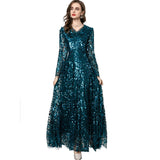 Cumbre Temperament V-Neck Heavy Industry Luxury Sleeve Long-Sleeved Black Dress Dress Dress Station Spring And Autumn Women's Dress 2025 68HZ