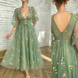 Breast-Wearing Women Green High-End Adult Birthday Host Sexy Family Bridesmaids 68HZ