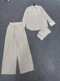 2024 Spring And Summer New Shirt + Breasts + Tight Waist Trousers Hot Three-Piece Suit Woman 68HZ