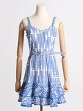 Spring 2025 New Heavy Industry Embroidery Sexy Sling Skirt Splicing Lotus Leaves Side To The Waist Thin Dress Woman 68HZ
