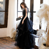 Evening Dress Women Black High-End Temperament Banquet Noble Host High-End Design Sense Light Luxury Small French 68HZ