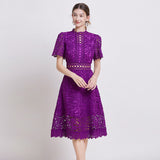 Temperament-Éí-In-So-Potted Lace Dress 2025 Spring/Summer New French High-End Squeer Hook Water-Soluble Lace Dress 68HZ