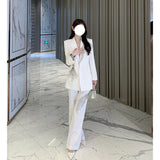 New Famous Style White Temperament Nail Beaded Blazer Suit Coat Coat Female French Small Suit Suit 68HZ