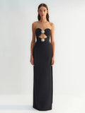 Women's Hot Diamond Metal Accessories High-End Elegant Long Body-Covered Braided Dress 68HZ