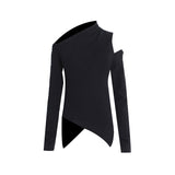 Sexy Top Dress 2025 Summer New Sleeve Design Sleeves Hollow Open Shoulder Solid Color Knitwear 68HZ