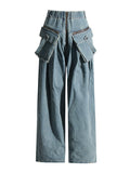 Spring 2025 New Water Washing Old Design Multi-Pocket Decoration Loose-Legged Trousers Workboys Denim Trousers 68HZ