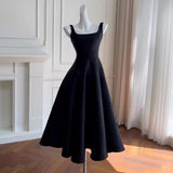 French Hepburnian Niche Temperament Retro Sling Under Hem Pendulum Sling Dress Skirt Dress Tide 68HZ