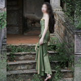 Evening Dress New French Masquein Green Sling Dress Female Summer At-Aug Princess Birthday Dress 68HZ