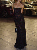 Women's New Sexy Dress Black Perspective Sling Skirt Sexy Bareback Dress Dress Evening Dress 68HZ