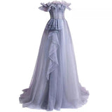 Purple Evening Dress 2025 New Summer Women's Elegance Elegance Long Chorus Performance Dress 68HZ