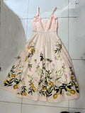 Spring/Summer 2024 New Sling Bow Retro Lemon Sicilian Style Black Dress 68HZ