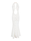 Sexy Lace Umbilus Clairvoyant Fishtail Babes Hanging Neck Sleeveless Dress Dress Dress Dress Women Summer High Sense 68HZ