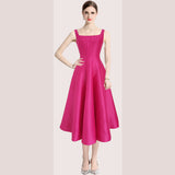French Hepburnian Niche Temperament Retro Sling With Large Hem Pendulum Sling Dress Fluffy Dress Dress 68HZ