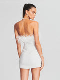 Women's Dress Sexy Bareback Ostrich Hairy Twisted Dress High-End Temperament Fashion Sleek Ass Skirt 68HZ